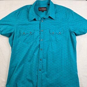Rock & Roll Cowboy Western Shirt Mens XL Arrow Print Pearl Snap Excellent